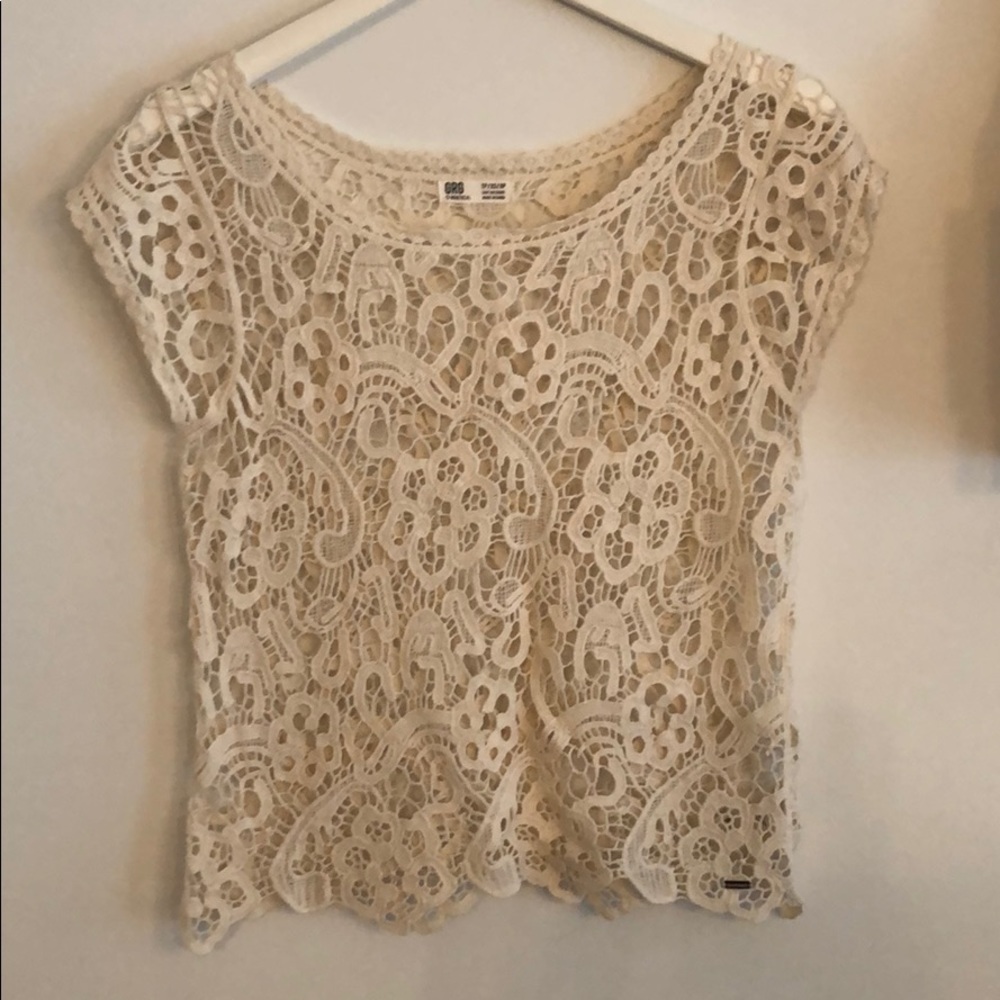 Beige crochet top